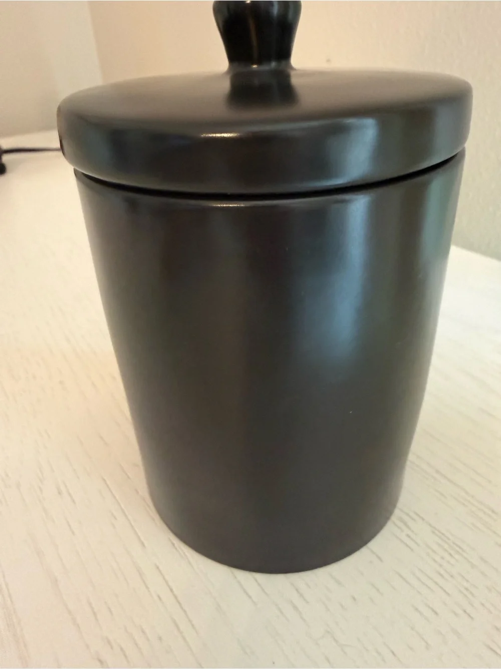 Rae Dunn Black Ceramic 'THINGS' Storage Jar with Lid, Canister